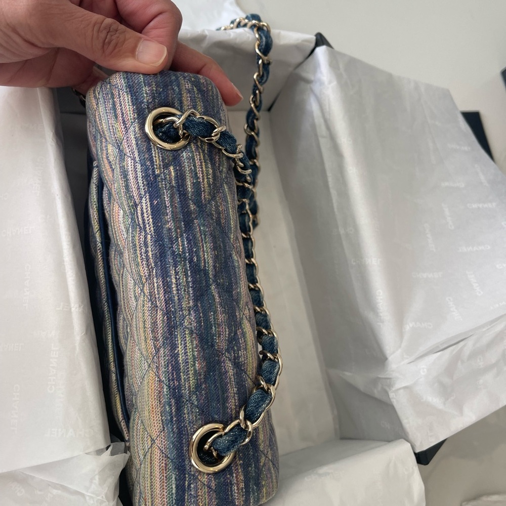 Chanel Blue and Gold Quilted Crossbody Bag Mini - Picture 8 of 15